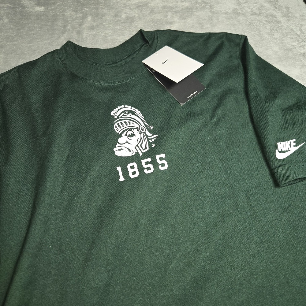 Nike Michigan State Spartans Cropped Boxy Tee Womens Large Green 1855 NWT